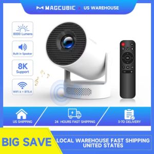 Magcubic HY300 PRO 8K Android 14 mini projector close up